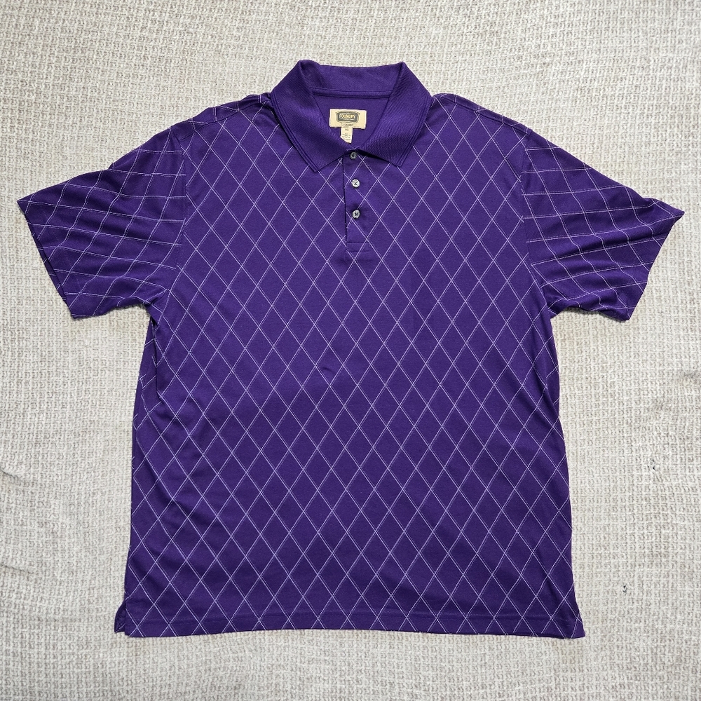 Foundry Quick-Dri Purple Short Sleeve Polo Shirt Size 2XL Preppy Casual
